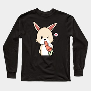 rabbit eating carrot Long Sleeve T-Shirt